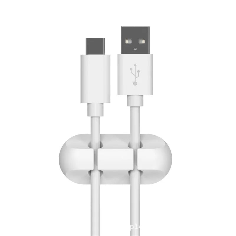 Cable fixing clips 3-Pack Cable management cable organiser clips Silicone self-adhesive Suitable for desktop USB charging cables