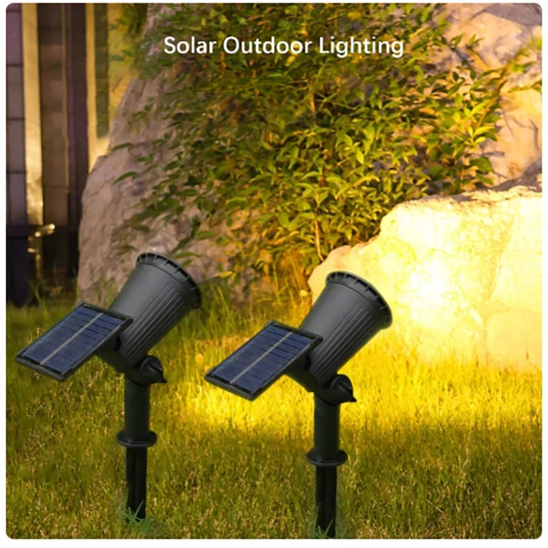 9Led Solar Spotlights, Outdoor Waterproof - Adjustable Brightness