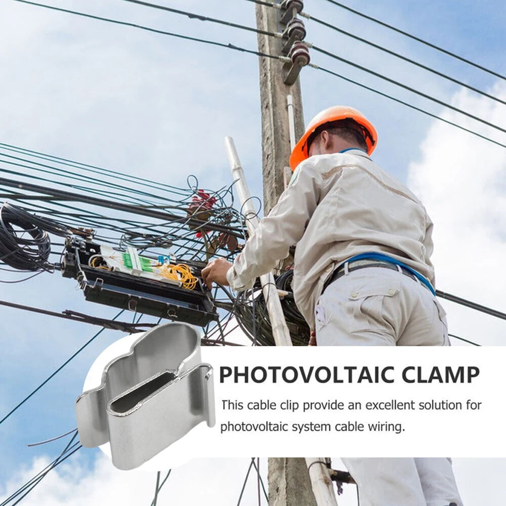 10/30/100Pcs Wire Clips Cable Trailer Photovoltaic Solar Panel Wire Clamps Clip Organizer Stainless Steel Management Harness Rop