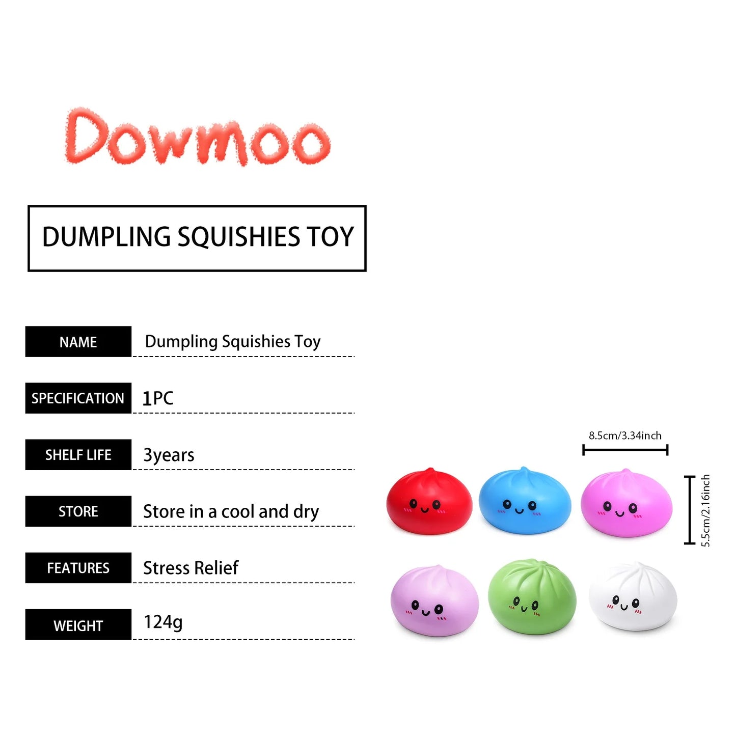 Squishy Dumpling Stress Relief Toy Anti-Anxiety Reduce Pressure Reusable Colorful Realistic Toys Cute Dumpling Soft Fidget Toy