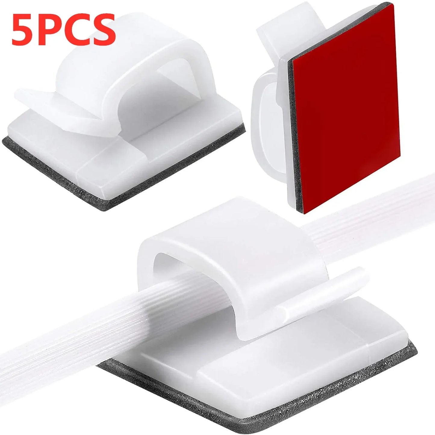 Cable Clips Self Adhesive Cord Management Black Wire Holder Organizer Clamp Self-adhesive Car Wire Clip Accessories