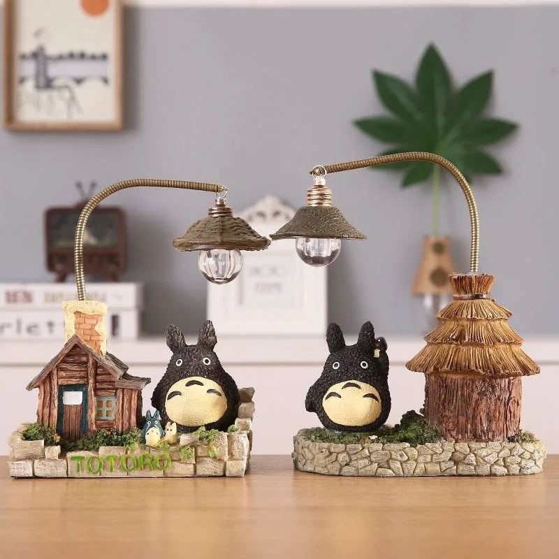 Cartoon Anime Wooden House Grass House Small Night Light Room Desk Office Decoration Small Night Light Ornament Birthday Gift