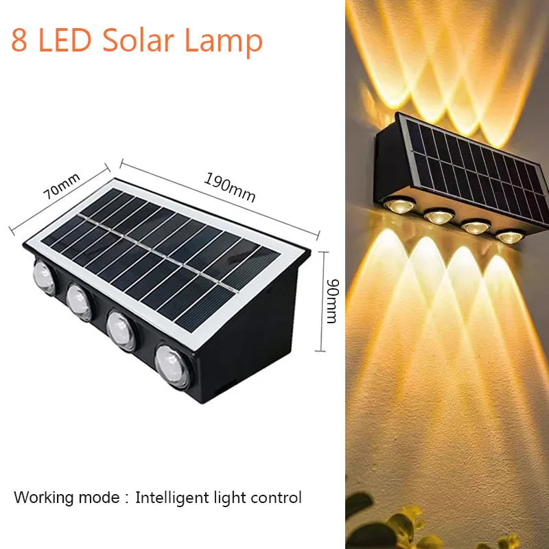 Solar Wall Lamp Yard Street Decor Light Outdoor Waterproof