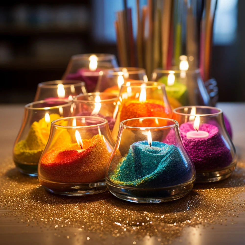 10/50g Sand Wax Natural Wax For Candle Colorful Sand Wax Candle DIY Decor Sand Painting Candle Making Dye Snowflake Wax Supplies