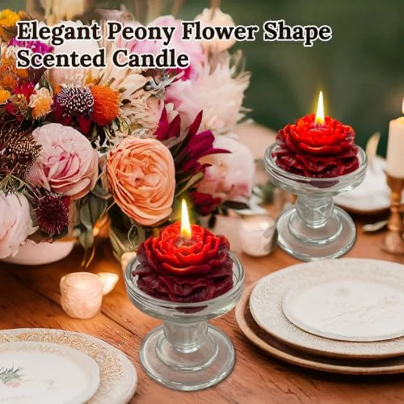 Low Temperature Rose Flower Shaped Candle, 3 Inch Soft Aesthetic Scented Candle