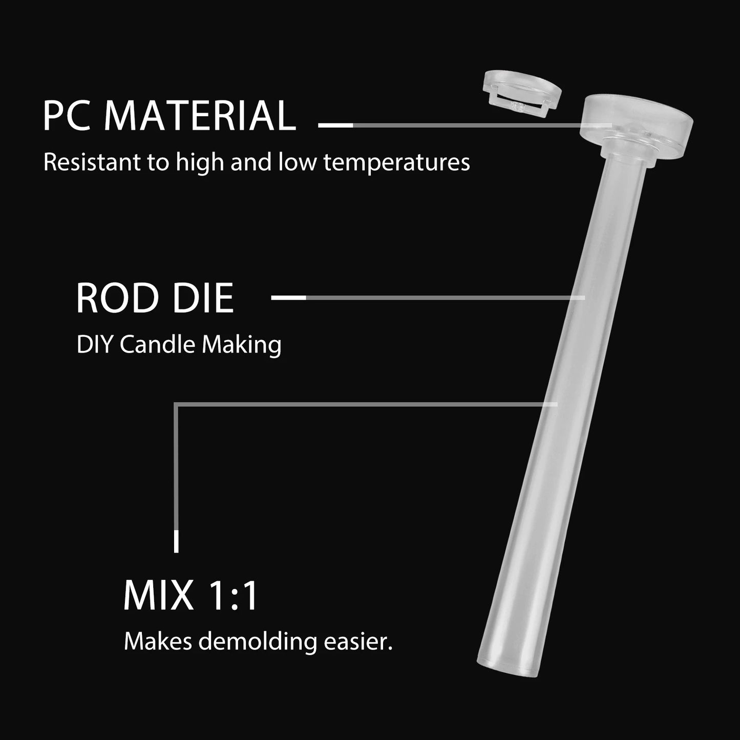 SDFC-Candle Molds Durable Candle Molds For Making Candles Classic Tall Taper Mold