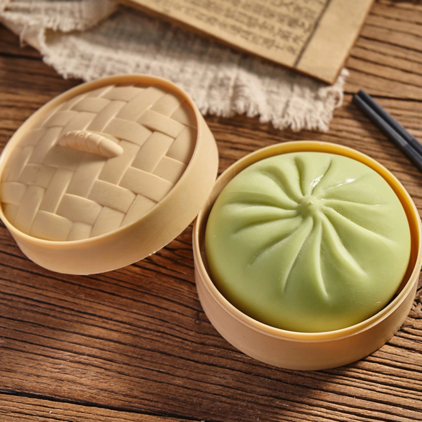 Squishy Bun Steamer Stress Relief Squishy Party Favor Soft Bun Squishy Kids Cute Steamer Stress Reliever Decompression Toy