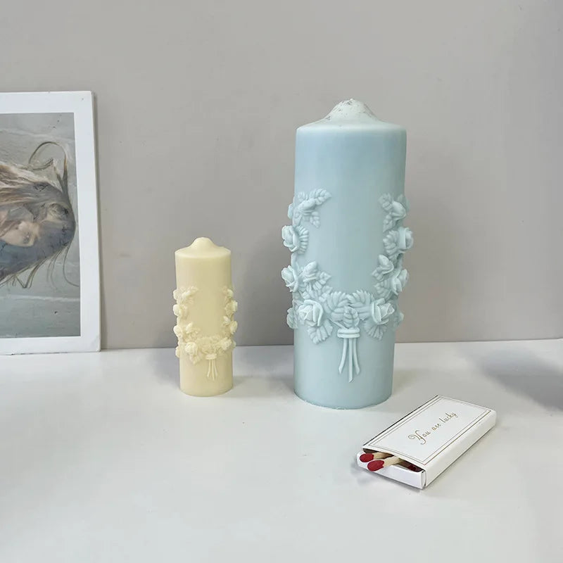 Rose Flower Bouquet Scented Candle Silicone Mold DIY Handmade Handicrafts Candle Making Plaster Soap Mould Home Decoration Tools