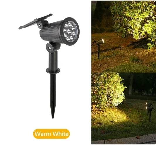 9Led Solar Spotlights, Outdoor Waterproof - Adjustable Brightness