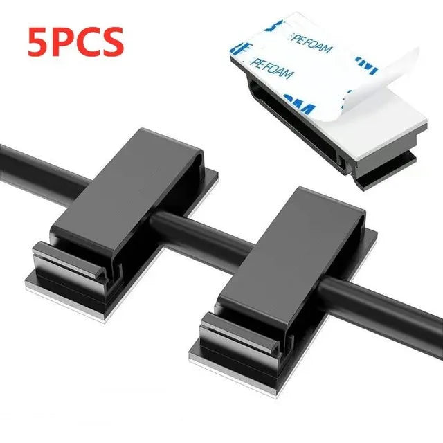 Cable Clips Self Adhesive Cord Management Black Wire Holder Organizer Clamp Self-adhesive Car Wire Clip Accessories