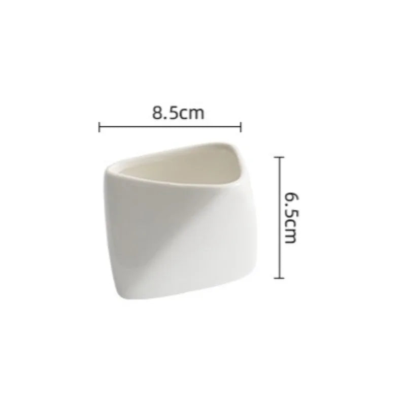 Angled Snack Cup  for Fries and Appetizers Modern Tableware Ideal for Home and Restaurant Use White Ceramic