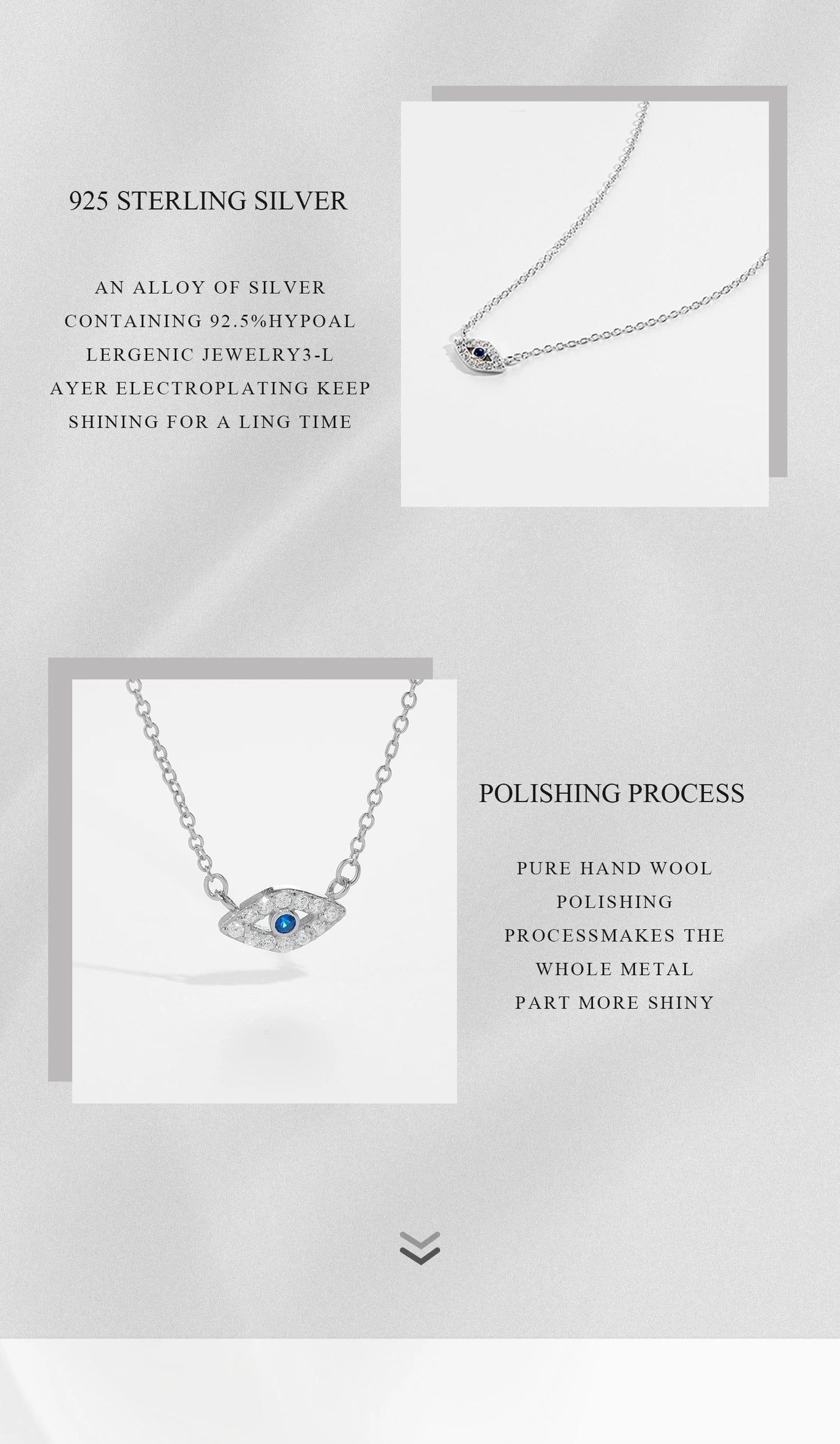 ANDYWEN Winter 925 Sterling Silver Gold Locky Eye Blue