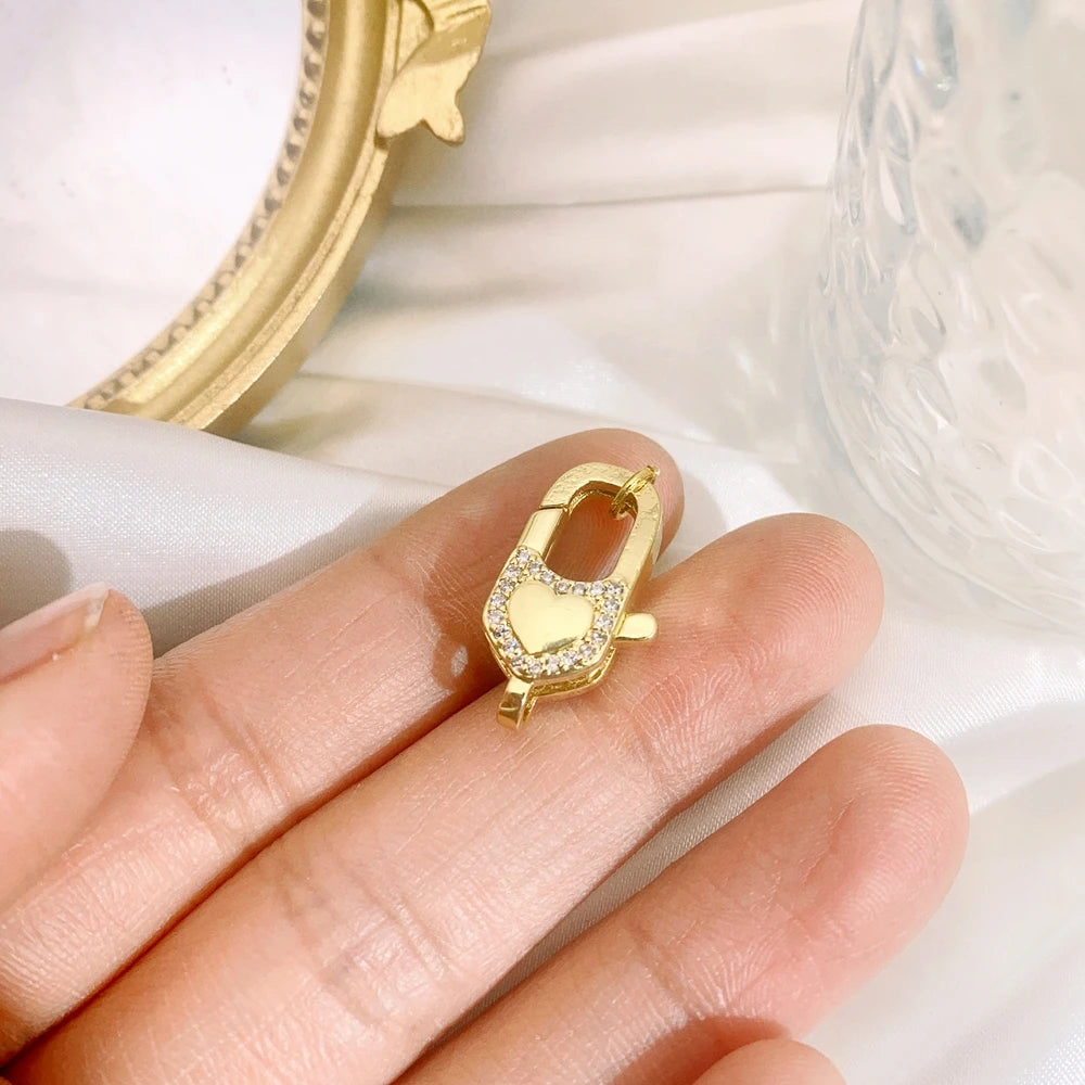 Juya 18K Real Gold Plated Lock Clasps Supplies