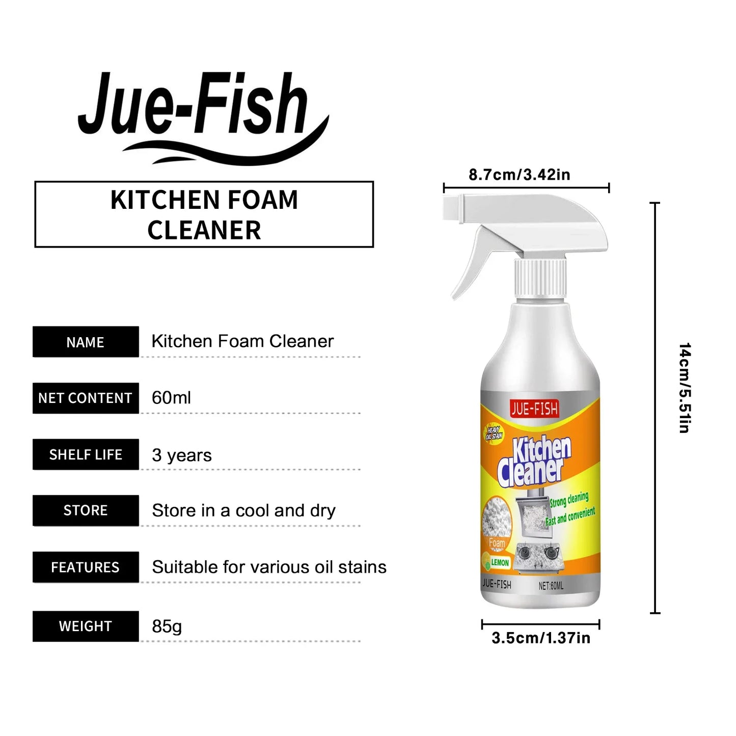 Oil Cleaner Bubble Spray Remover Grease Foam Multipurpose Dirt Oil Cleaning Kitchen Grills Foam Washing Kitchenware Degreaser