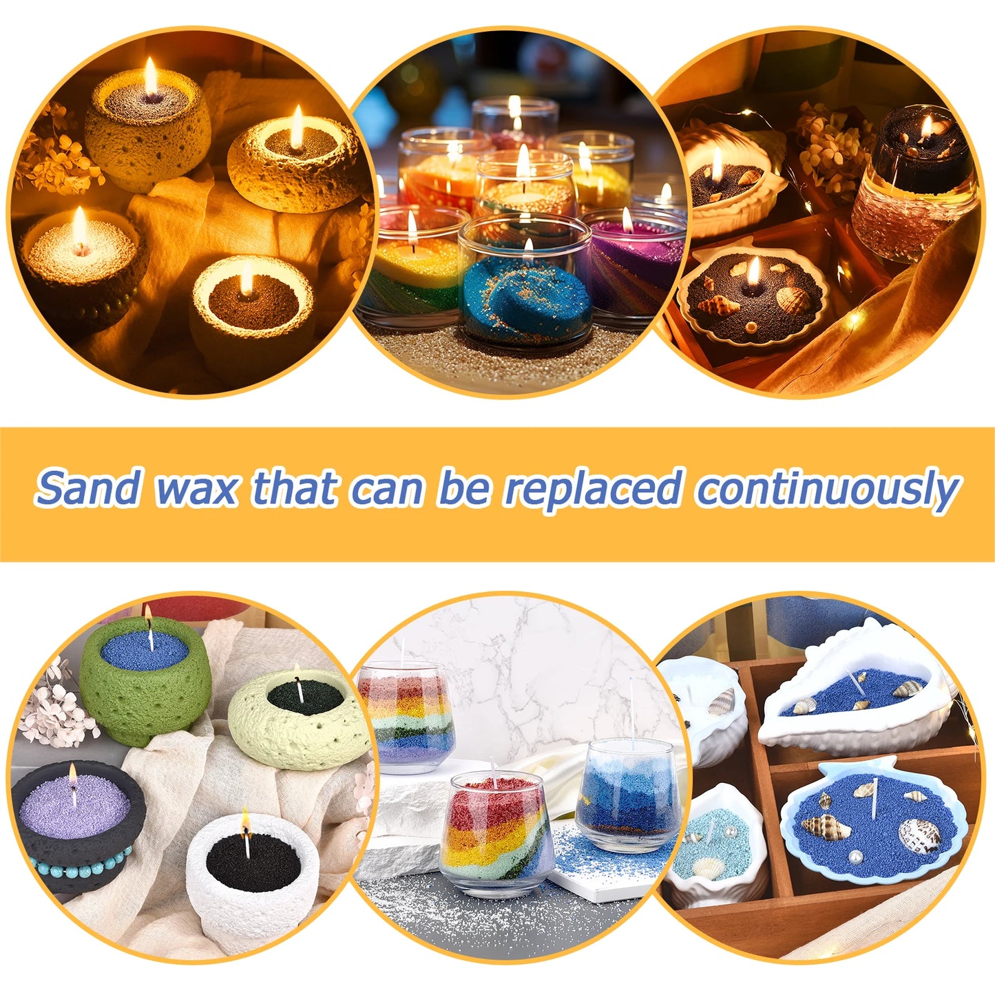 500/1000g Combustible Sand Wax Particles Natural Colorful Wax For DIY Candle Making DIY Decor Sand Painting Candle Dye Supplies
