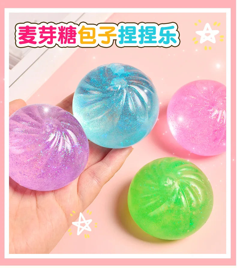 2024 Squishy Funny Maltose Syrup Stress Balls Gold Flour Buns Dumplings Pinched Squeezed Fingertip Toys Antistress Kids Toy Gift