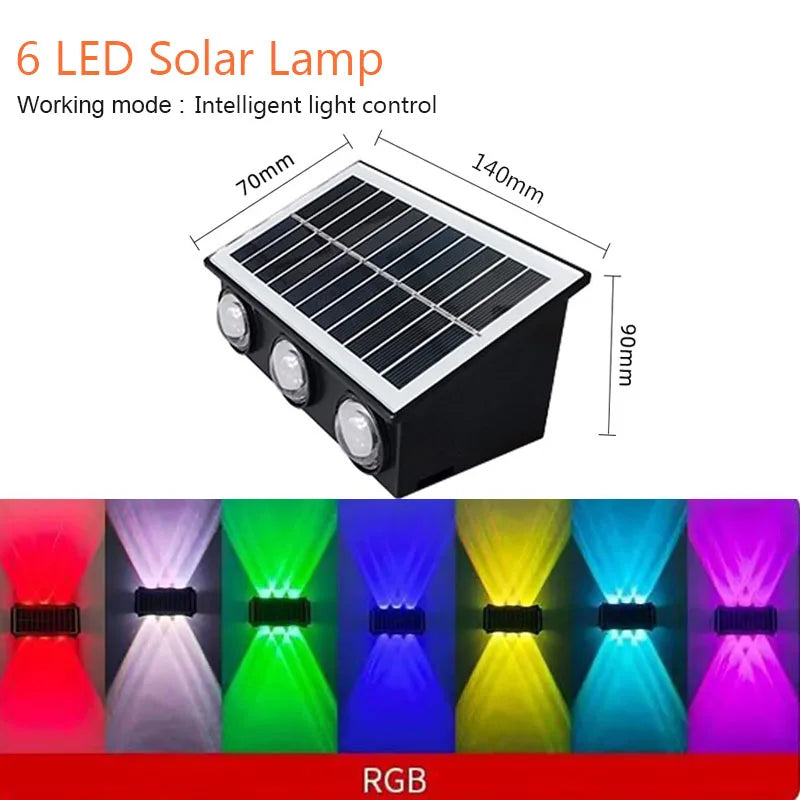 Solar Wall Lamp Yard Street Decor Light Outdoor Waterproof