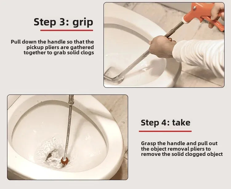 Toilet Unclogger Tool Pipeline  Drain Unblocking Kit One-Stop Plumbing Cleaning Solution Floor Drains  Sewers Efficient Durable