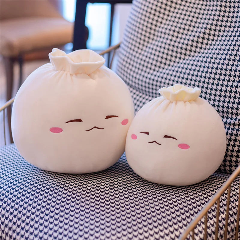 Creative Chinese Bun Shape Plush Toys Stuffed Soft Dumplings Pillow Kawaii Cushion Simulation Food Doll Gift for Kids Home Decor