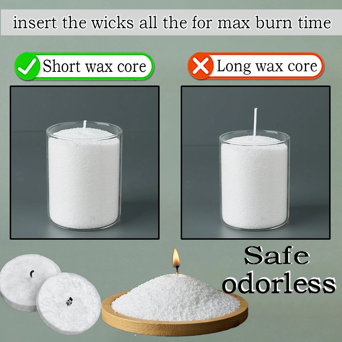 1LB Sand Wax Pearl Candle DIY Handmade Scented Candle Tools Ice Flower Wax Snowflake Wax  Sand Painting Accessories Wholesale