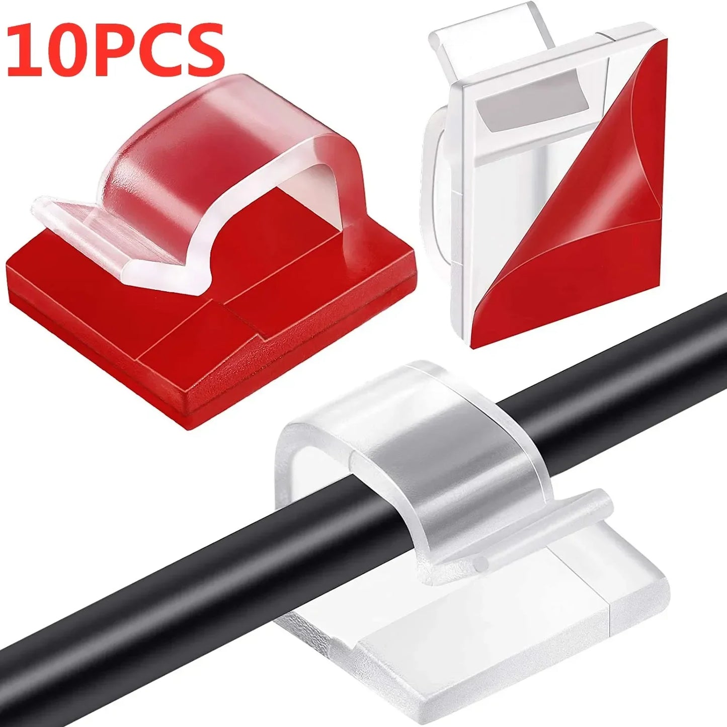 Self Adhesive Cable Clips Cord Management Wire Holder Organizer Clamp Desk Tidy Cable Manager in Car Home Office Clips