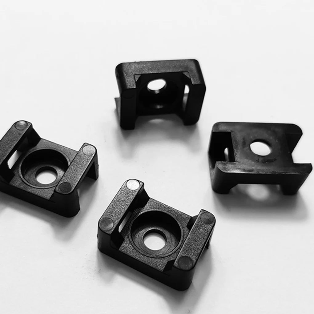 100/500pcs Cable Tie Mount Clips Saddle Type Wire Holder Bases Computer TV Cord Fixing Clamps