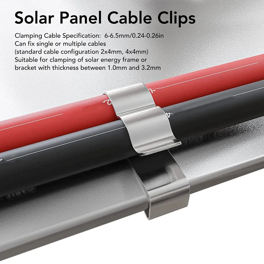 10/30/100Pcs Wire Clips Cable Trailer Photovoltaic Solar Panel Wire Clamps Clip Organizer Stainless Steel Management Harness Rop