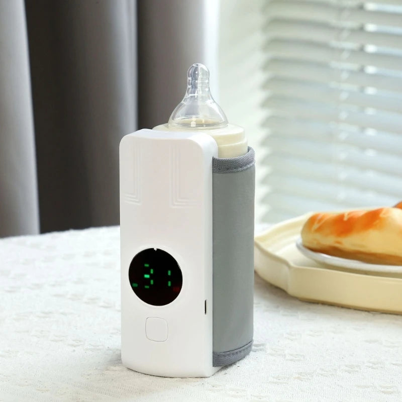 Baby Bottle Warmer Temperature Adjustable USB Powered Warmer Heater Travel Milk Warmer Insulation Cover with LCD Display