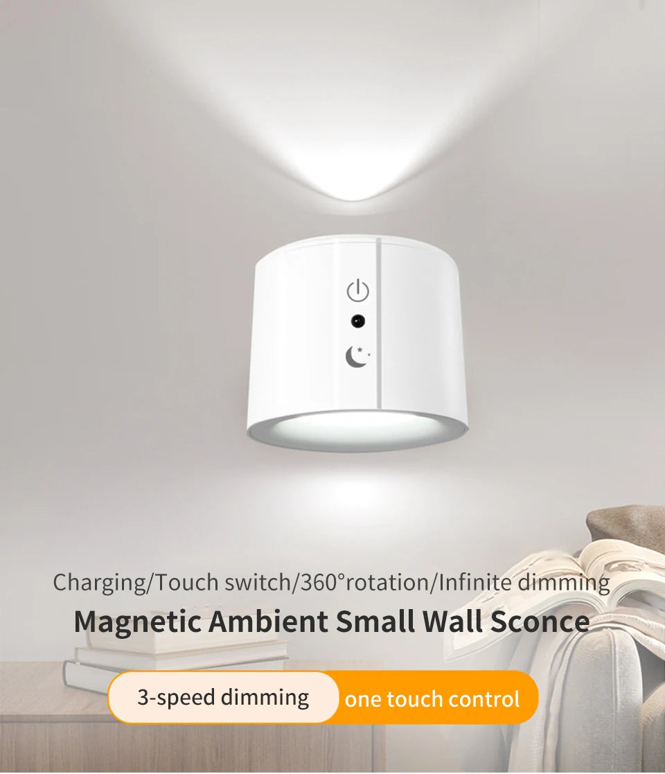 LED Wall Sconces Light Touch Control  Wall Lamp 360 Rotatable