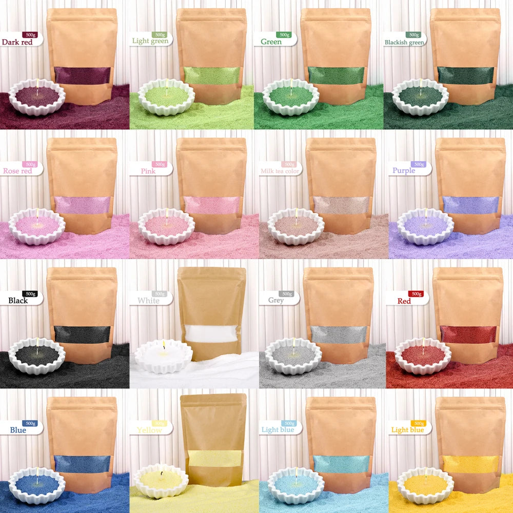 500/1000g Combustible Sand Wax Particles Natural Colorful Wax For DIY Candle Making DIY Decor Sand Painting Candle Dye Supplies