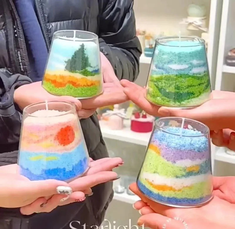 Sand powder candle diy sand painting candle Color Aromatherapy sand wax without cups