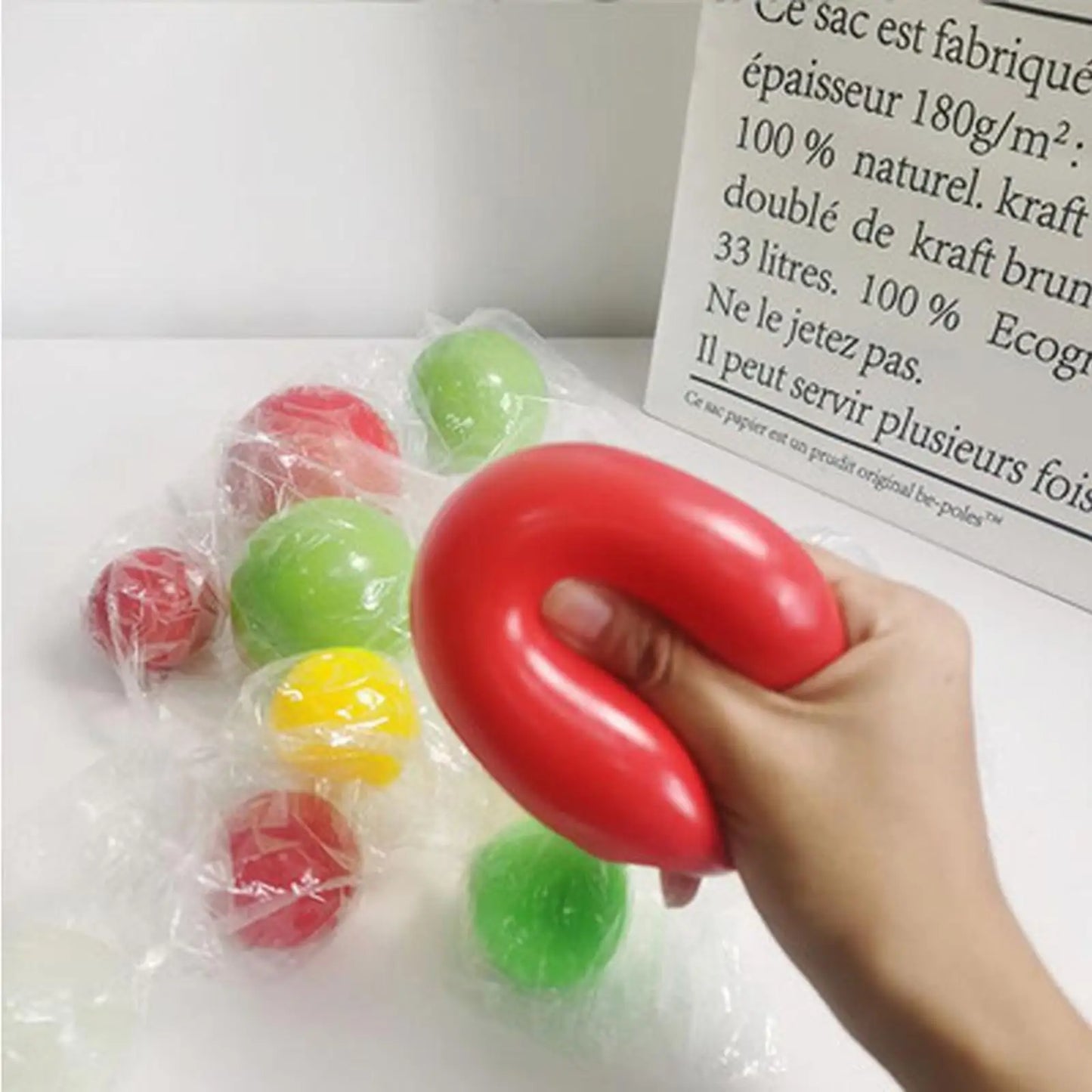 Soft Squeeze Toy Pressure Release Sticky Squash Ball Cute Stick Ball Stick Wall Ball Toys Squishy Toys for Children Fun Play