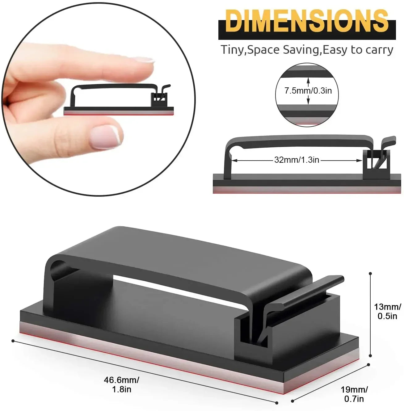 Self Adhesive Cable Clips Cord Management Wire Holder Organizer Clamp Desk Tidy Cable Manager in Car Home Office Clips