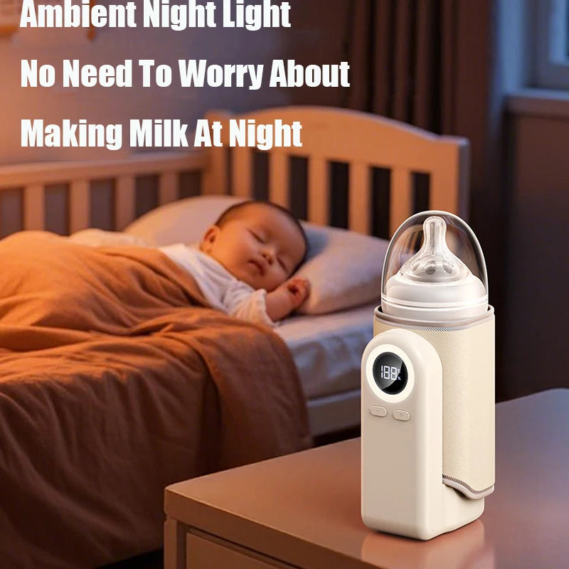 Bottle Warmer 4 in 1 Fast Heating Baby Milk Warmer with Accurate Temperature Display USB Charging Portable Wireless Milk Warming