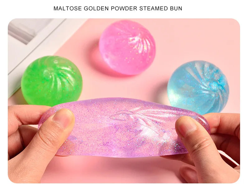 2024 Squishy Funny Maltose Syrup Stress Balls Gold Flour Buns Dumplings Pinched Squeezed Fingertip Toys Antistress Kids Toy Gift