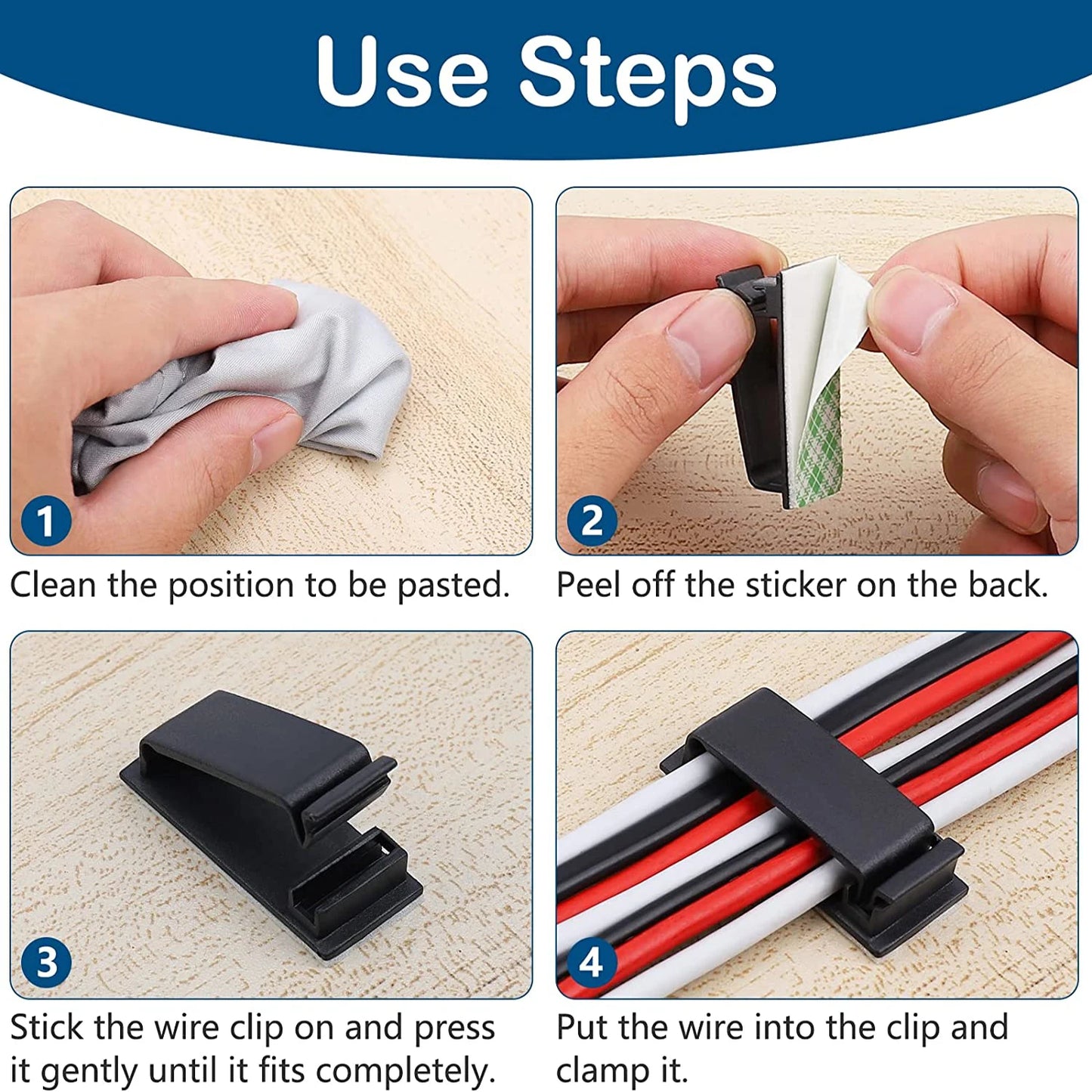 5/10Pcs Cable Clips Self Adhesive Cable Management Clips Cord Organizer Wire Clips Cord Holder for Appliances PC Home Office