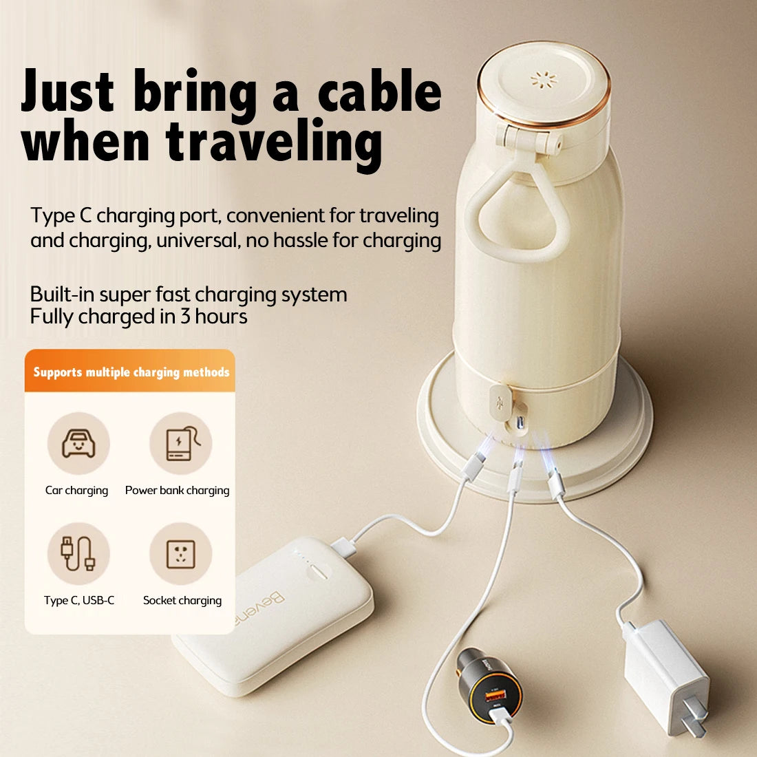 2025 New Upgrade Wireless Boiling Water Fast Heating Baby Bottle Warmer Travel  Baby Milk Bottle Warmer Portable Milk Warmer