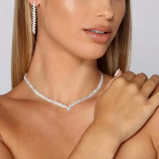 Lozenge Necklace Earrings Set