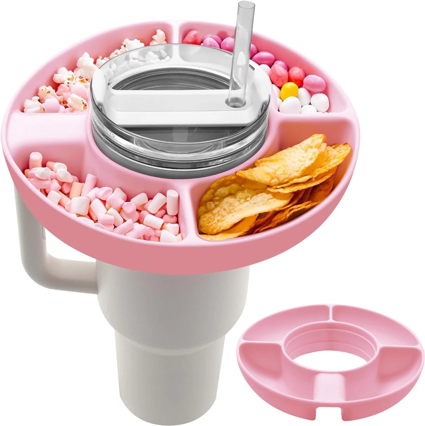 Snack Bowl for Stanley Cup Silicone Snack Tray Compatible with Stanley Cup Quencher 1.0/2.0 40oz Tumbler with Handle
