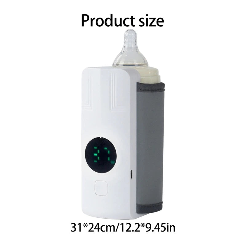 Baby Bottle Warmer Temperature Adjustable USB Powered Warmer Heater Travel Milk Warmer Insulation Cover with LCD Display