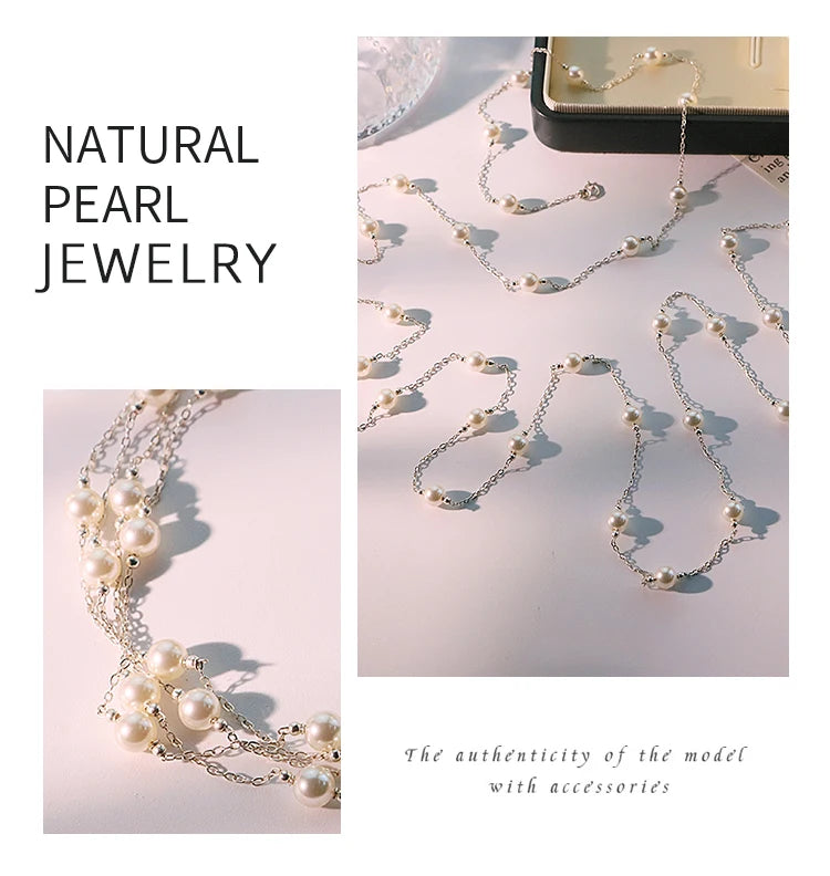 PearlSterling Silver Necklace Necklace