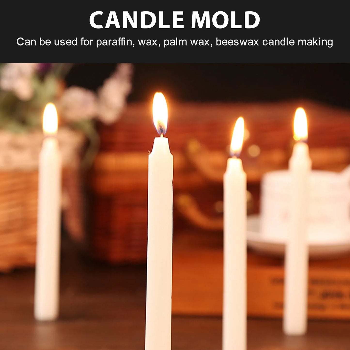 SDFC-Candle Molds Durable Candle Molds For Making Candles Classic Tall Taper Mold