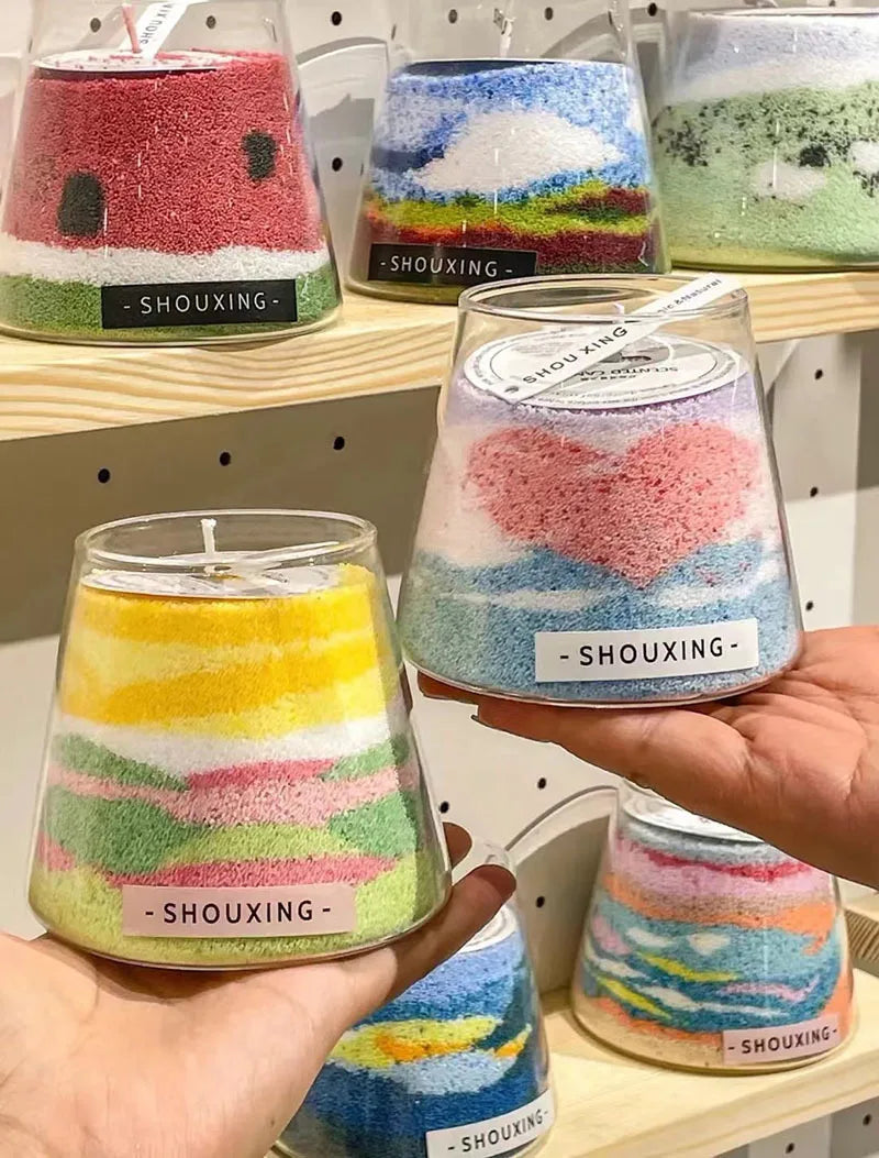 Sand powder candle diy sand painting candle Color Aromatherapy sand wax without cups