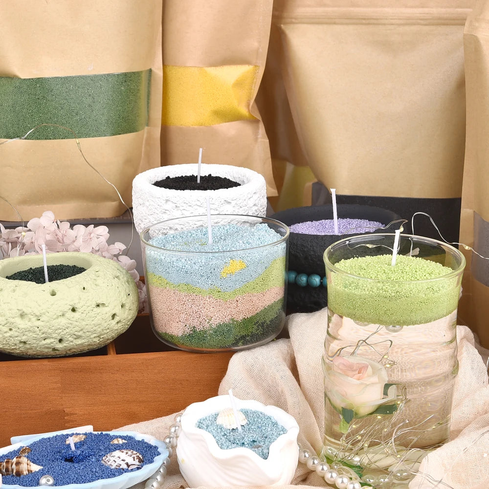 500/1000g Combustible Sand Wax Particles Natural Colorful Wax For DIY Candle Making DIY Decor Sand Painting Candle Dye Supplies