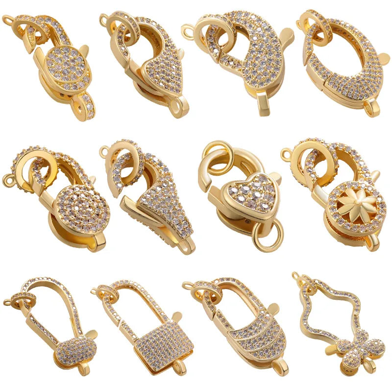 Juya 18K Real Gold Plated Lock Clasps Supplies