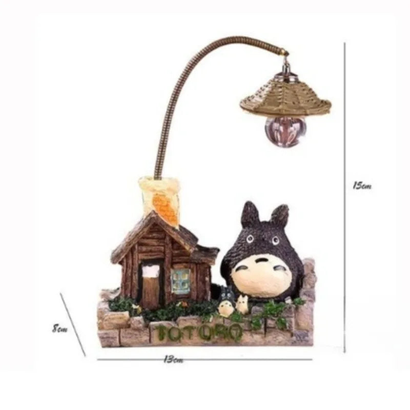 Cartoon Anime Wooden House Grass House Small Night Light Room Desk Office Decoration Small Night Light Ornament Birthday Gift