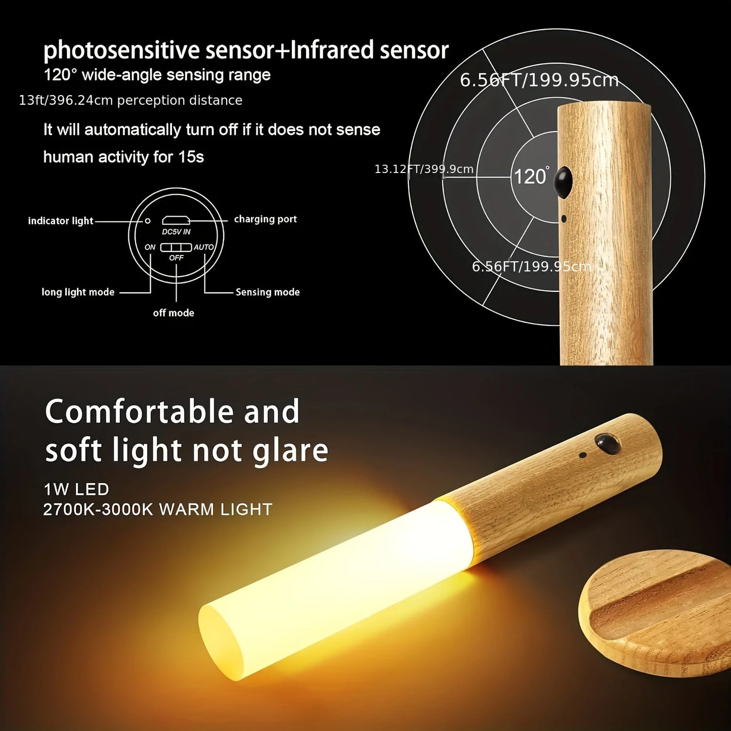 Human Body Induction Lamp USB Charging Smart Motion Sensor