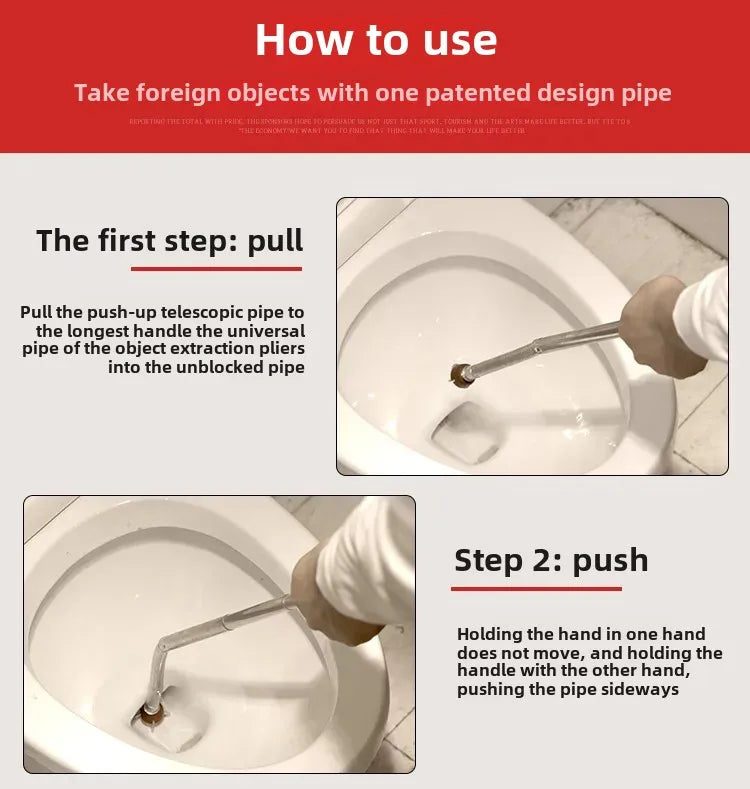 Toilet Unclogger Tool Pipeline  Drain Unblocking Kit One-Stop Plumbing Cleaning Solution Floor Drains  Sewers Efficient Durable