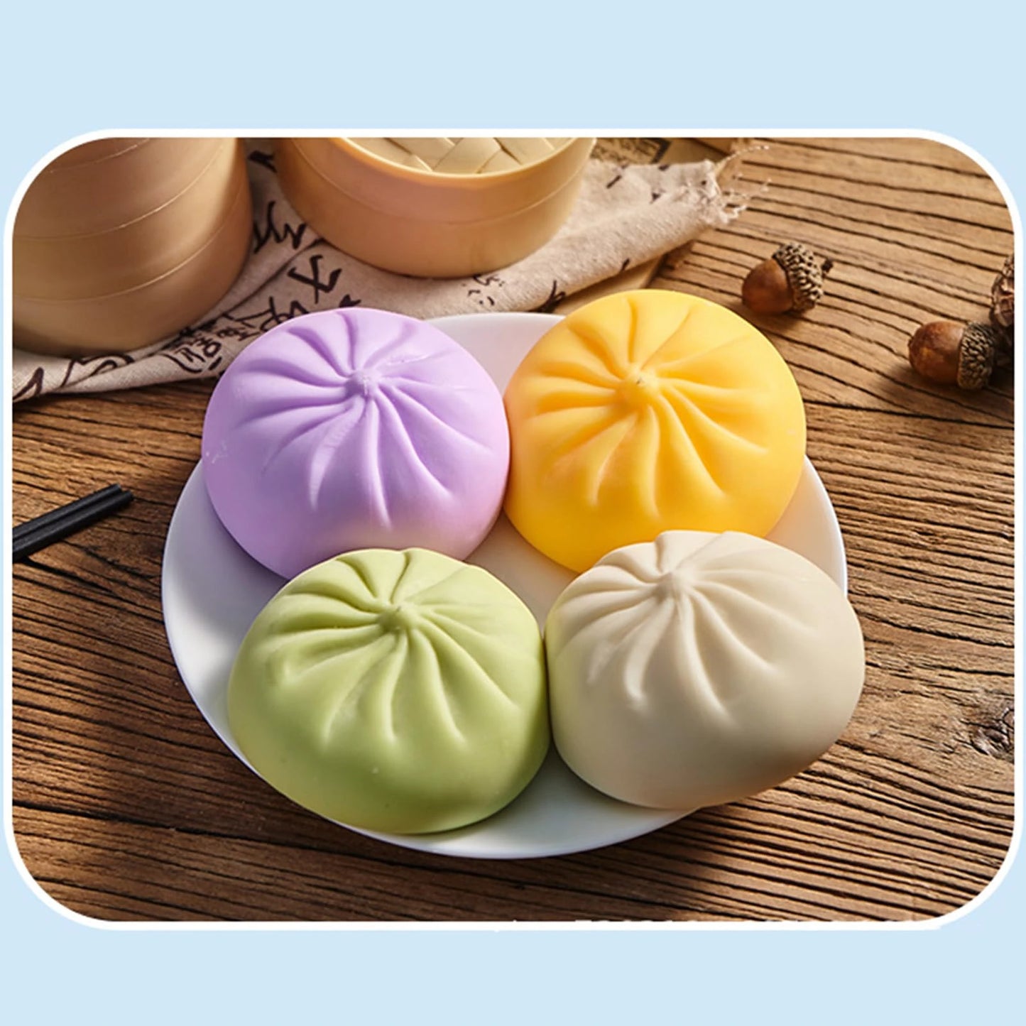 Squishy Bun Steamer Stress Relief Squishy Party Favor Soft Bun Squishy Kids Cute Steamer Stress Reliever Decompression Toy