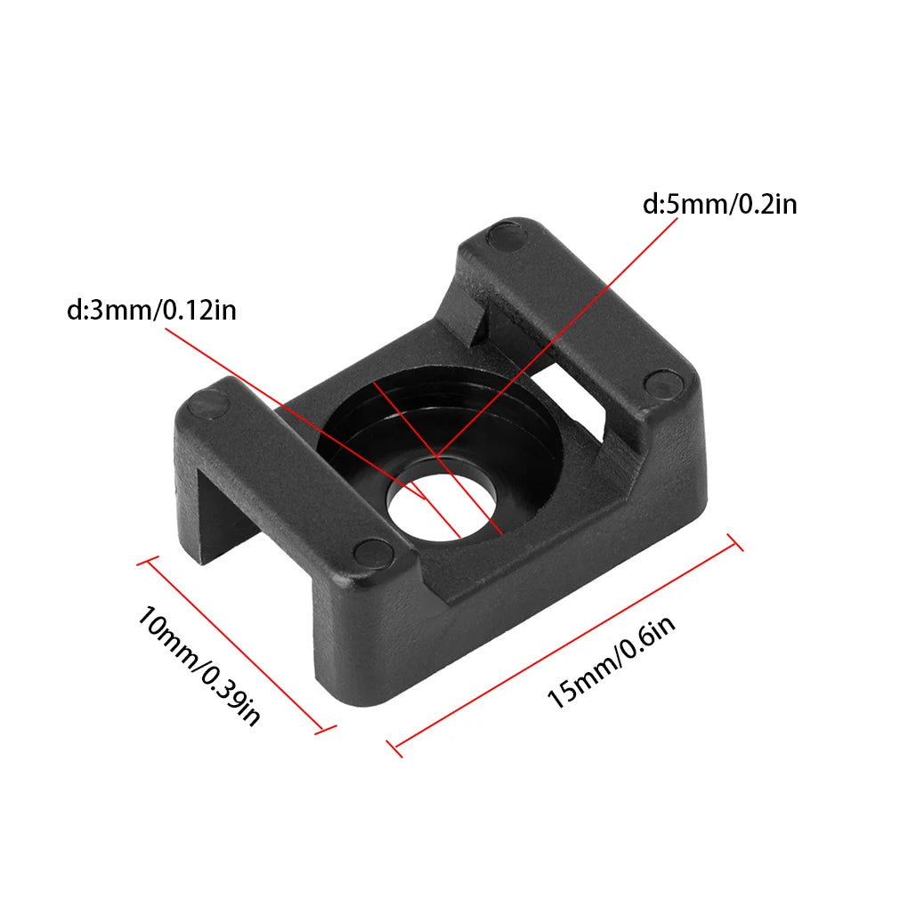 100/500pcs Cable Tie Mount Clips Saddle Type Wire Holder Bases Computer TV Cord Fixing Clamps
